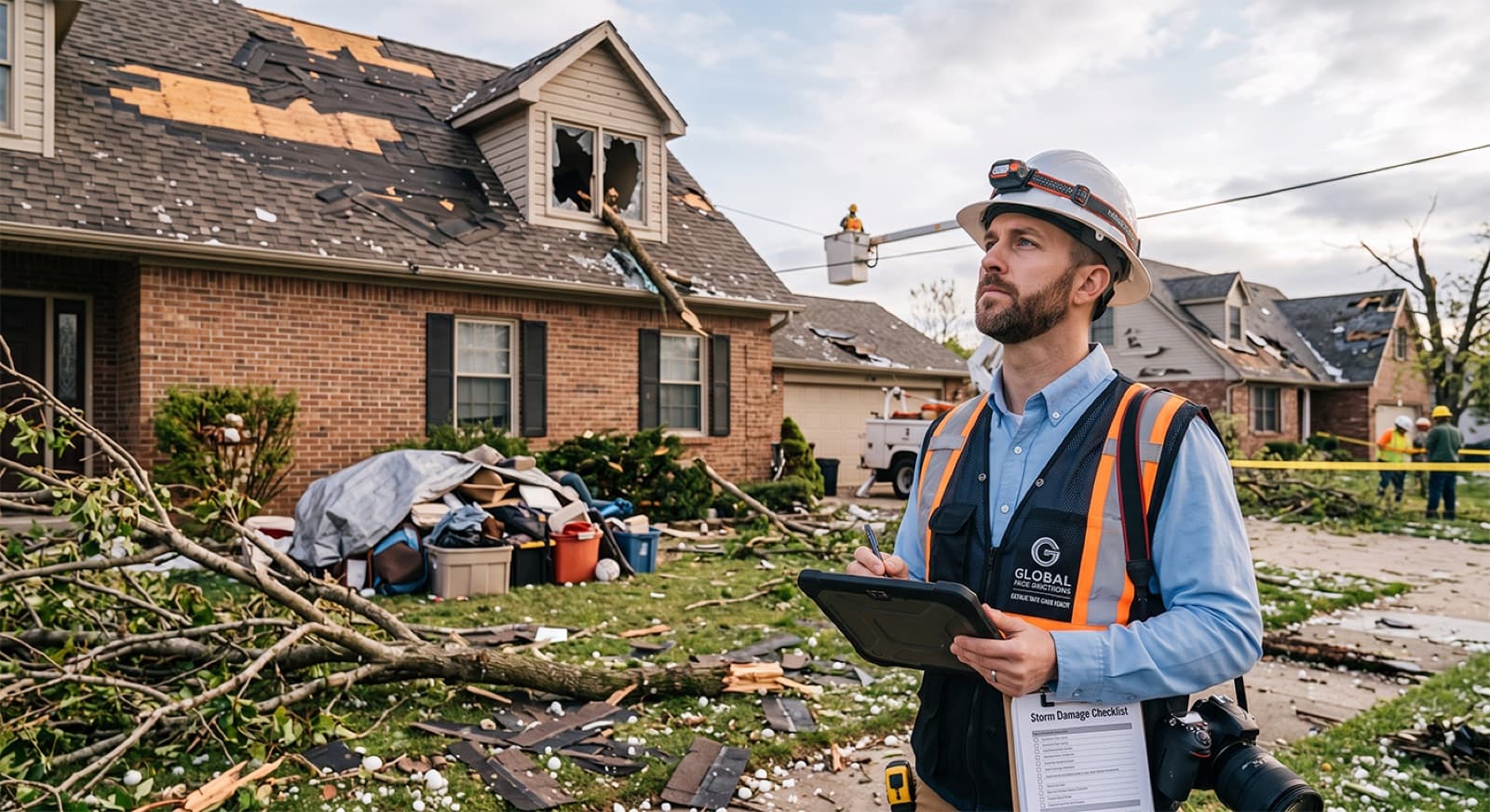 Field assessor on site using the InsureHop app